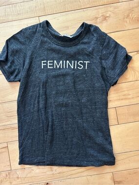 Anna Joyce “Feminist” Tee in Heathered Black